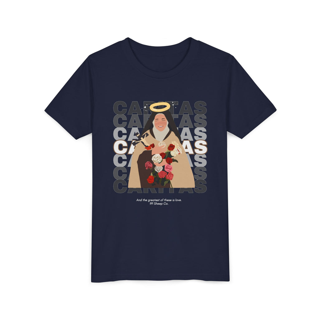 Caritas - St. Therese of Lisieux - 99 Sheep Signature Collection - Premium Unisex Youth Shirt