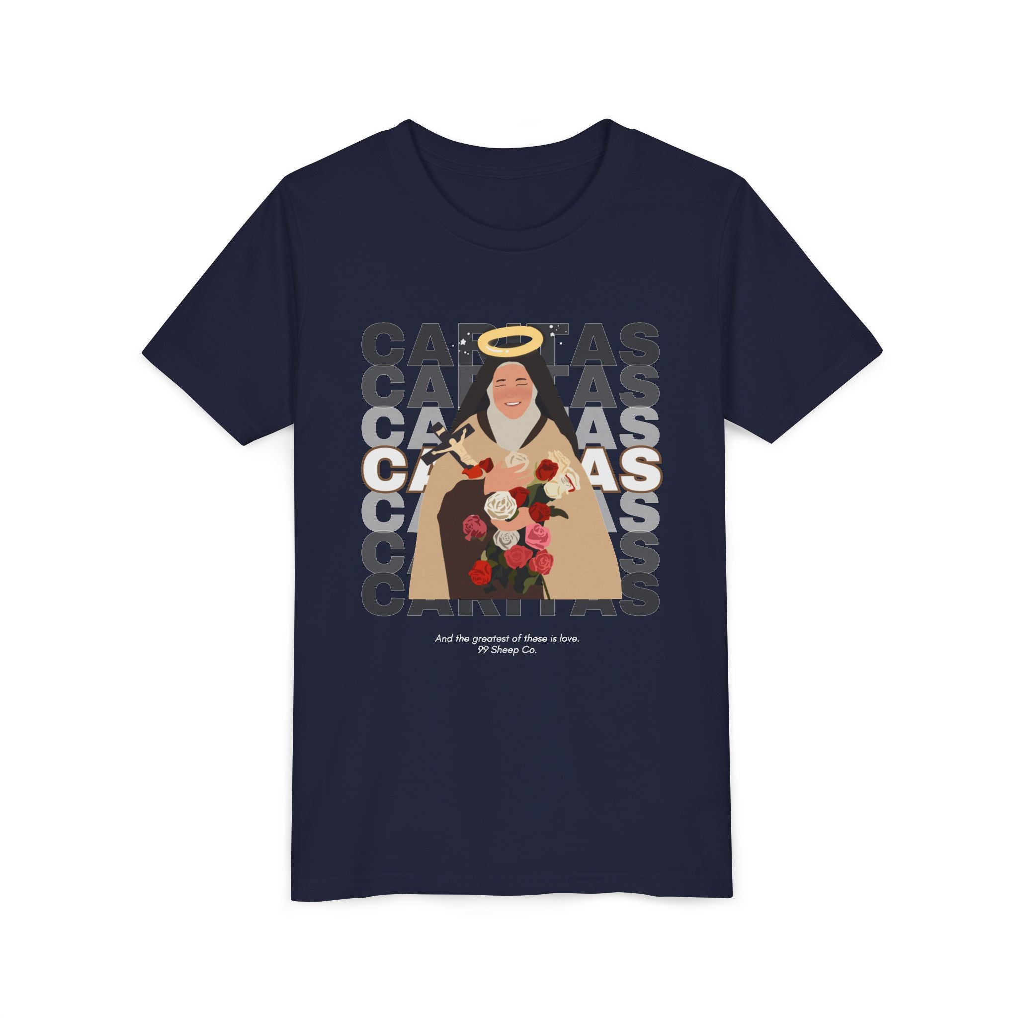 Caritas - St. Therese of Lisieux - 99 Sheep Signature Collection - Premium Unisex Youth Shirt