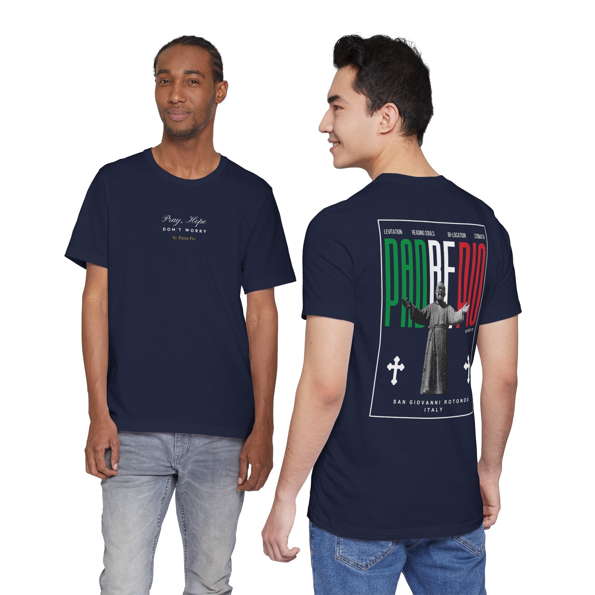 Padre Pio × Italy — "Pray, Hope, Don't Worry" Tee | Saints of the Pitch