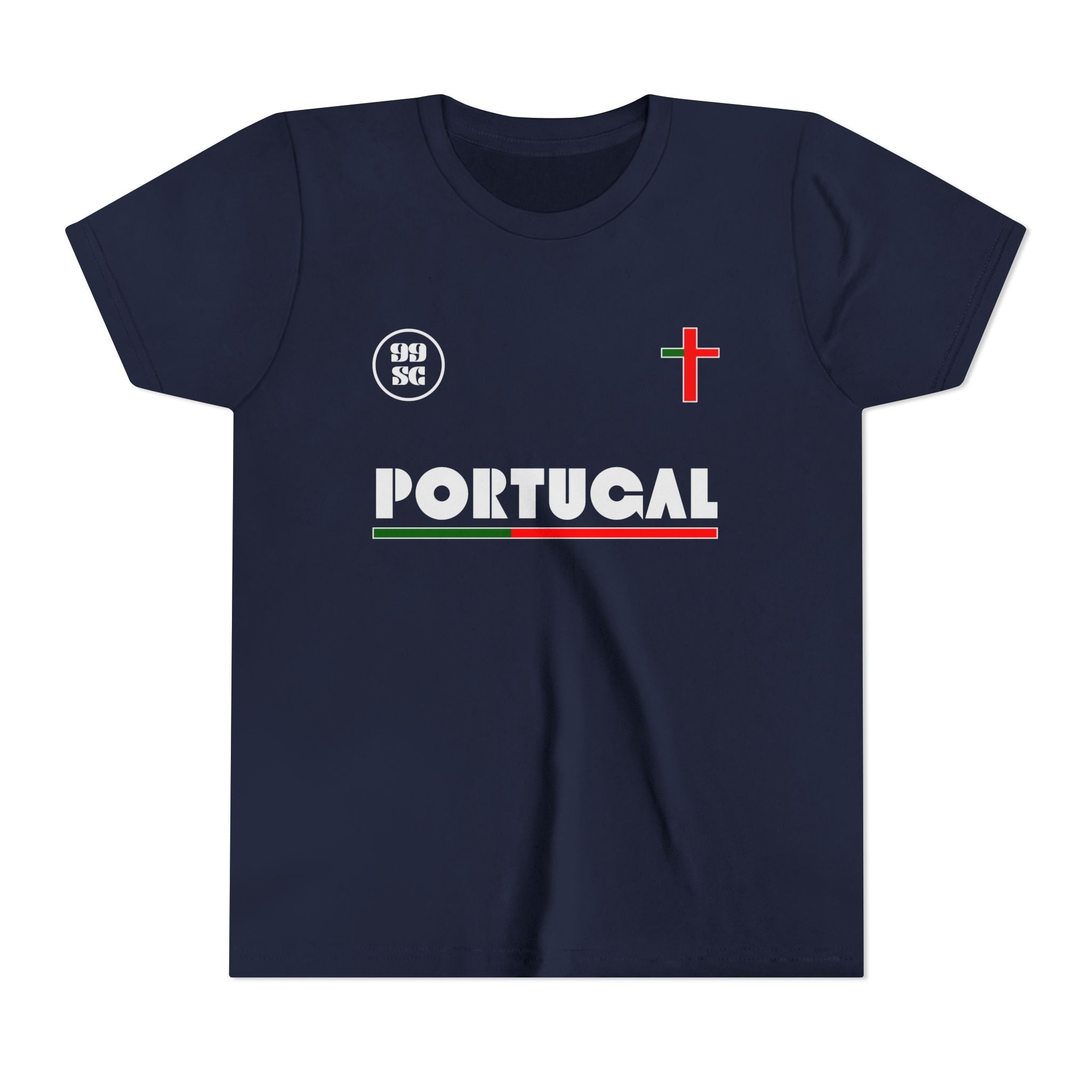 Our Lady of Fátima Catholic T-Shirt · Portugal Soccer Youth Tee · Unisex Marian Devotion Apparel · Made in USA · 100% Profits Donated · 2026