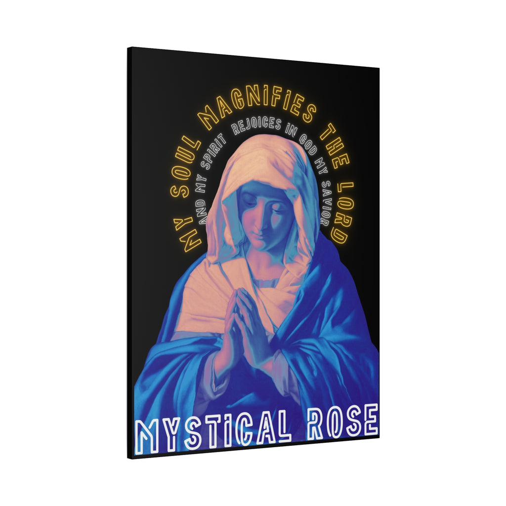 Mystical Rose Limited Edition - Virgin Mary Praying - Premium Black Matte Canvas Print — Religious Wall Art for Home & Bedroom Decor