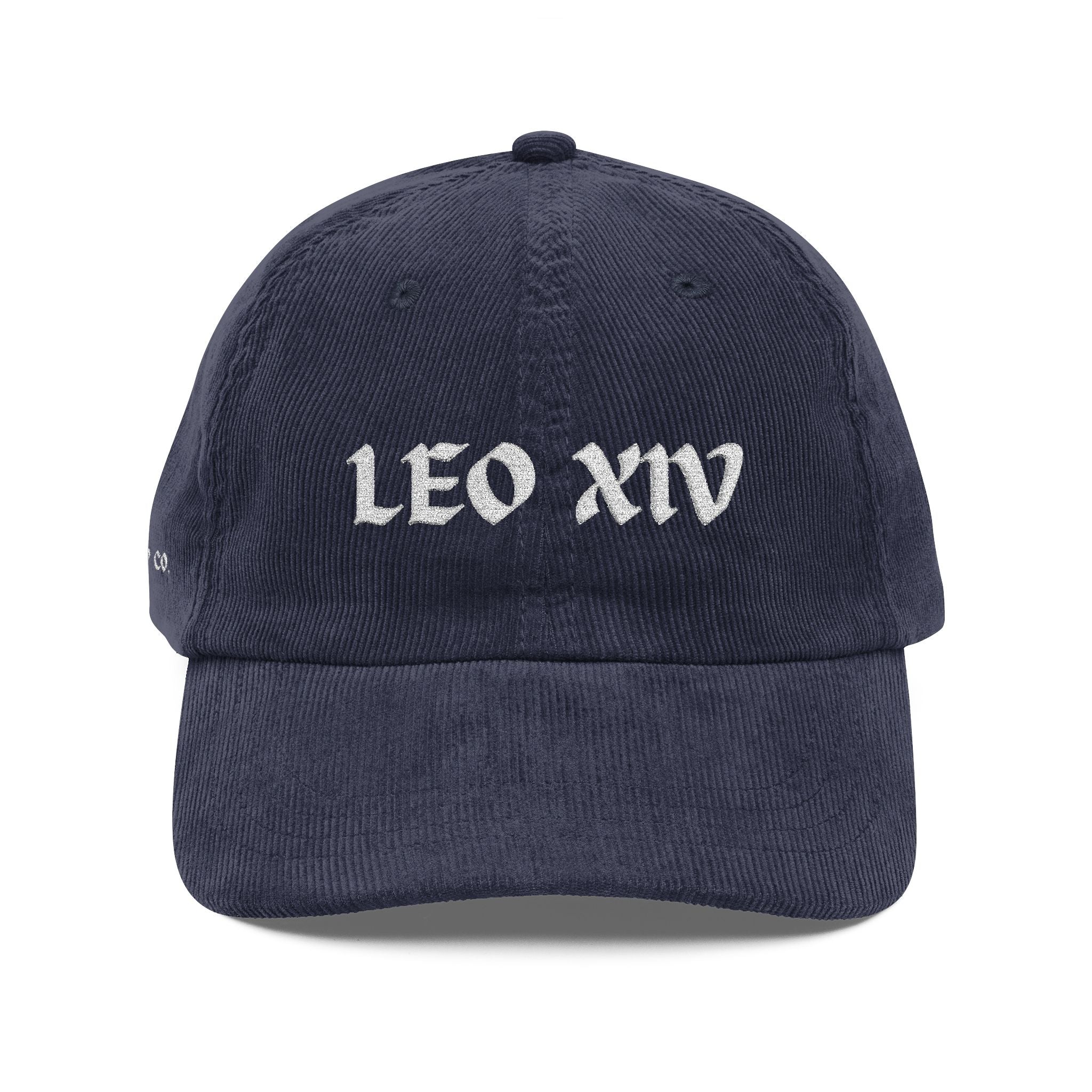 LEO XIV Vintage Embroidery Corduroy Cap