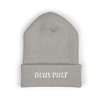 Deus Vult Embroidered Cuffed Beanie Unisex - Military Green