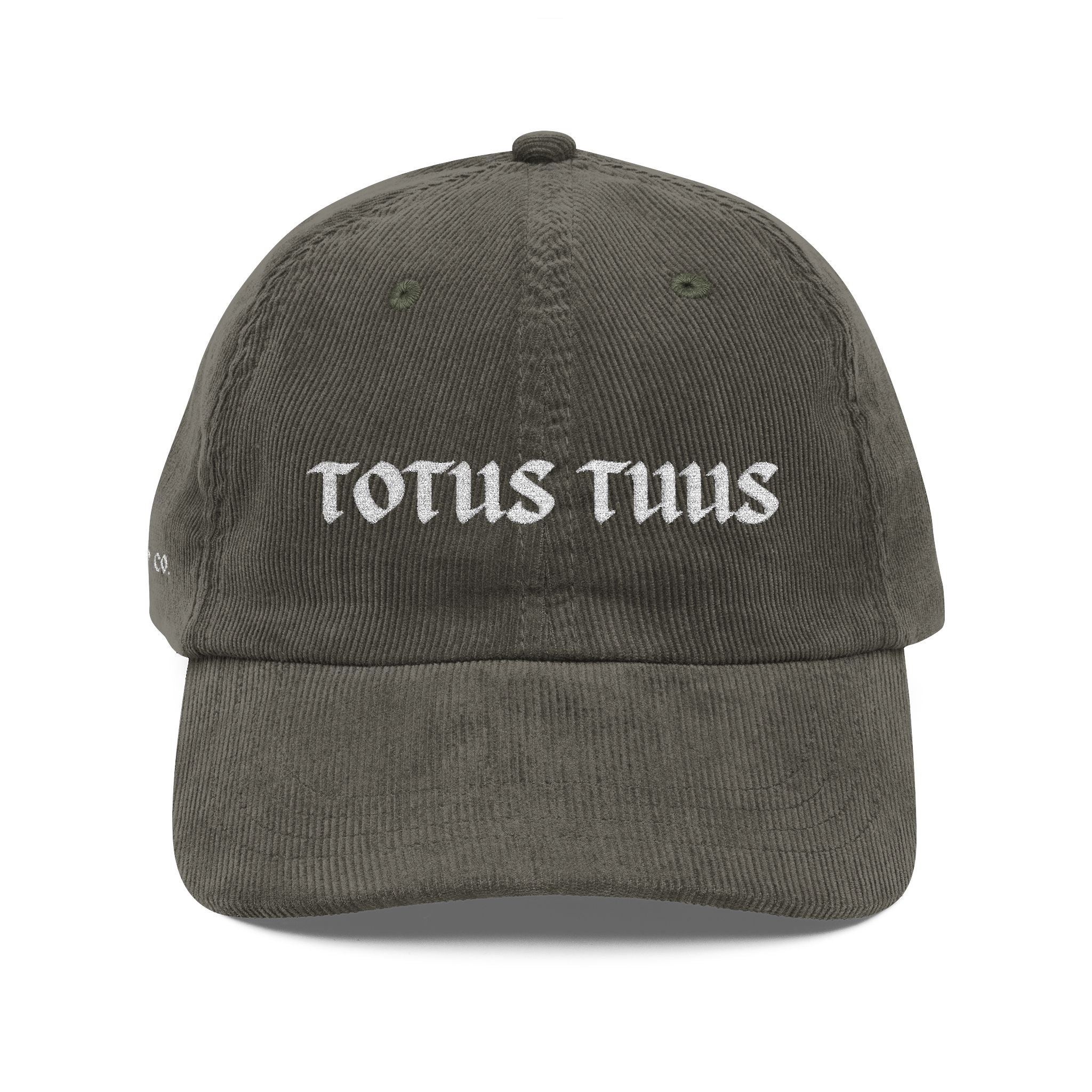 TOTUS TUUS - Vintage Embroidery Corduroy Cap