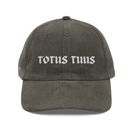 TOTUS TUUS - Vintage Embroidery Corduroy Cap
