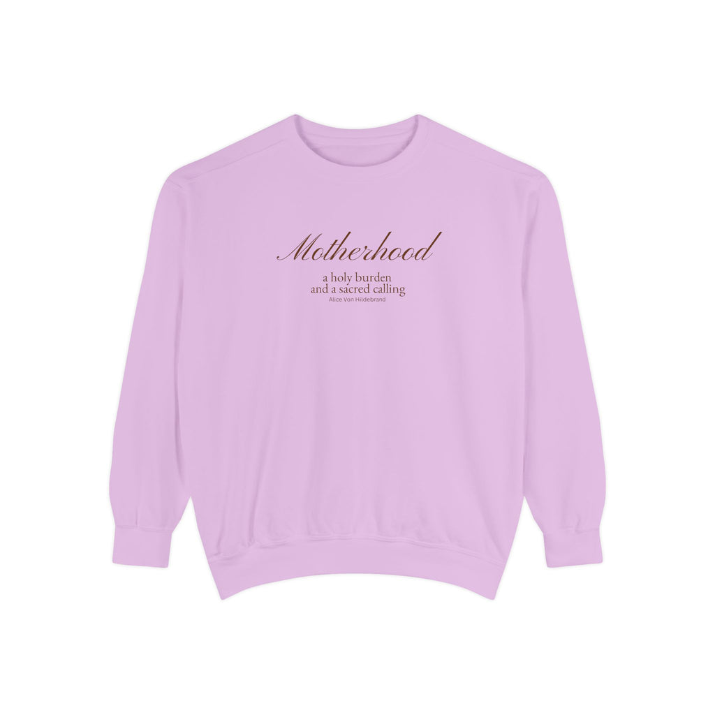 Motherhood | Our Lady of Sorrows - Premium Catholic Garment Dyed Sweatshirt