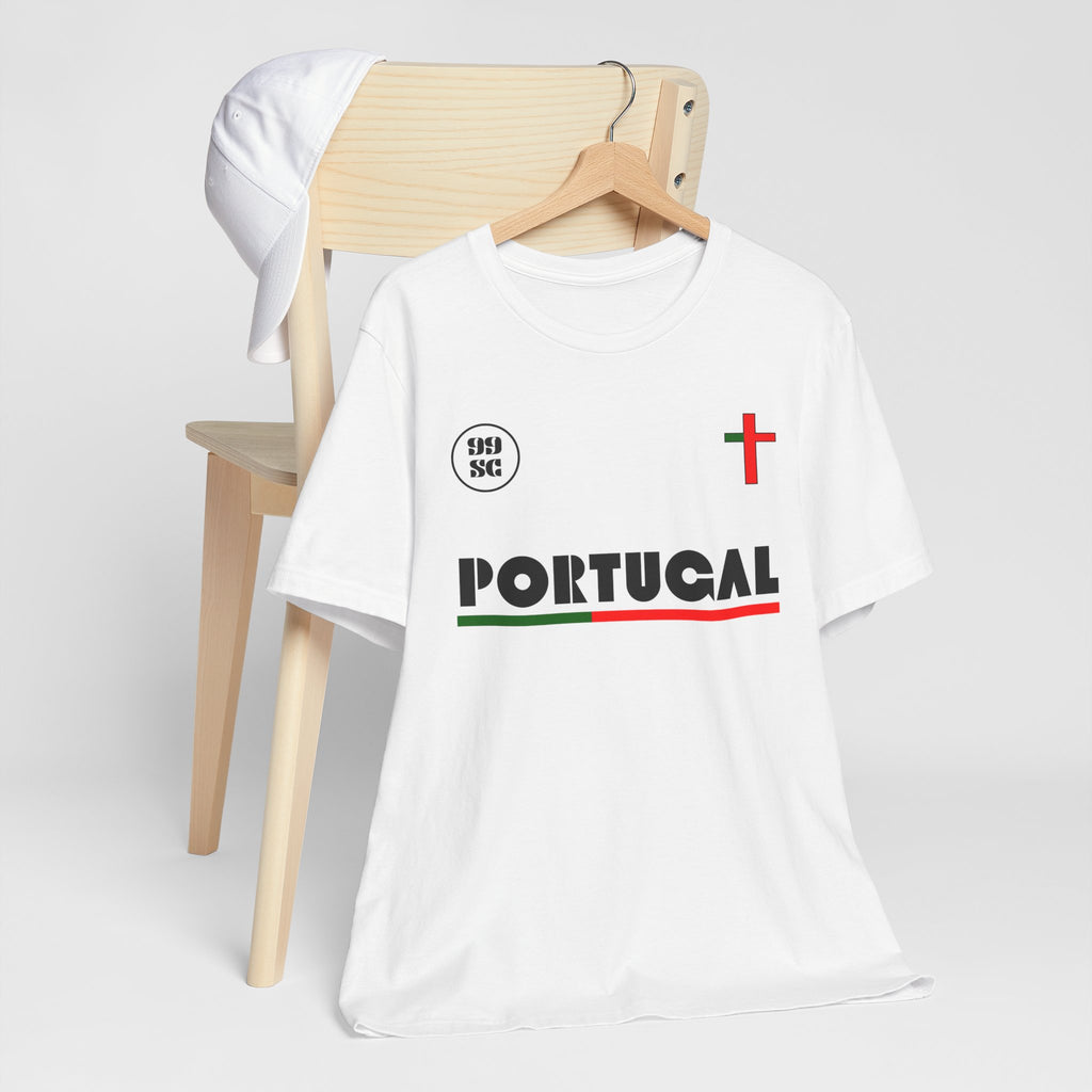 Our Lady of Fátima Catholic T-Shirt · Portugal Soccer Tee · Marian Devotion Apparel · Made in USA · 100% Profits Donated · 2026