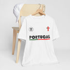 Our Lady of Fátima Catholic T-Shirt · Portugal Soccer Tee · Marian Devotion Apparel · Made in USA · 100% Profits Donated · 2026