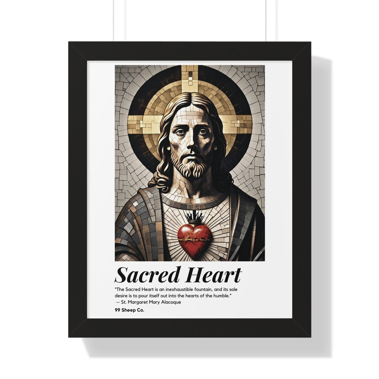 Sacred Heart of Jesus Vertical Mosaic Poster | Religious Wall Art, Home Decor, Christian Gift, Artwork