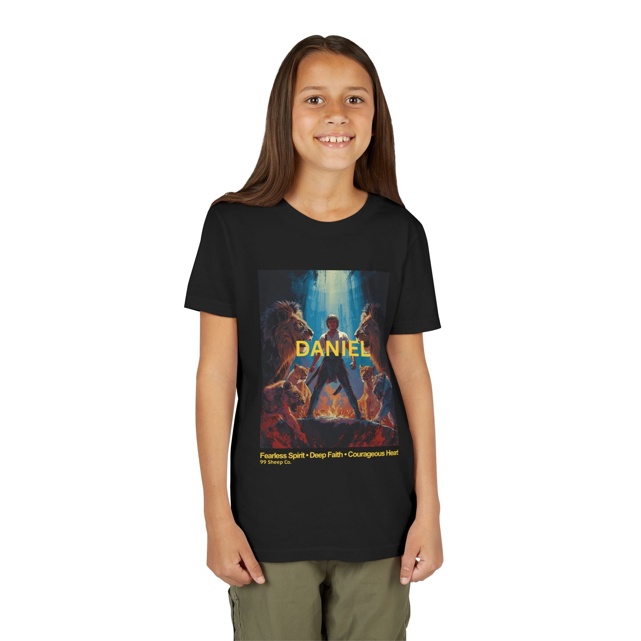 Daniel in the Lion's Den - Unisex - Youth Short Sleeve Tee - Graphic Shirt