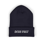 Deus Vult Embroidered Cuffed Beanie Unisex - Military Green