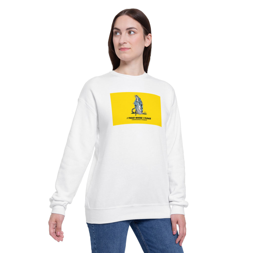 Our Lady Treads Where She Pleases - Premium Unisex Drop Shoulder Sweatshirt