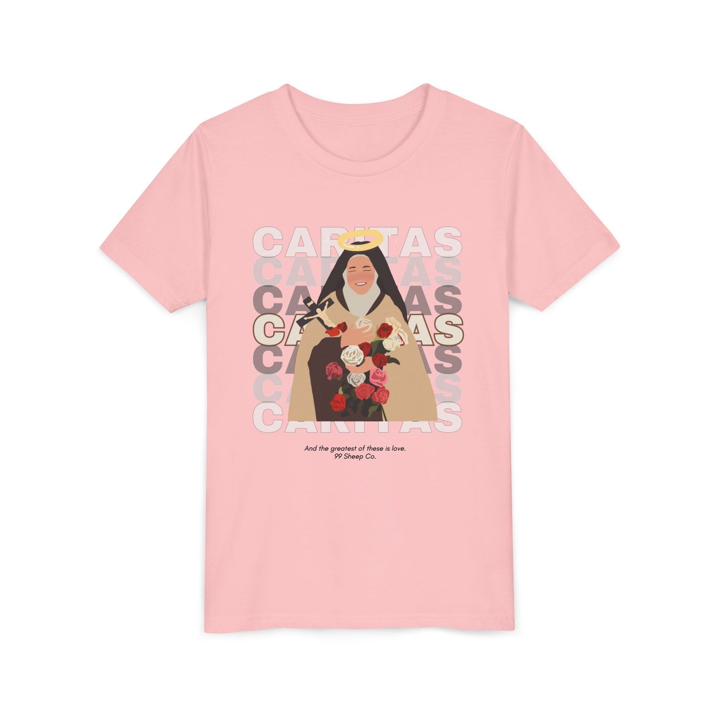 Caritas - St. Therese of Lisieux - 99 Sheep Signature Collection - Premium Unisex Youth Shirt