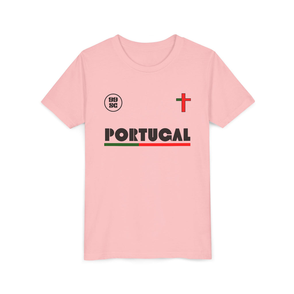 Our Lady of Fátima Catholic T-Shirt · Portugal Soccer Youth Tee · Unisex Marian Devotion Apparel · Made in USA · 100% Profits Donated · 2026