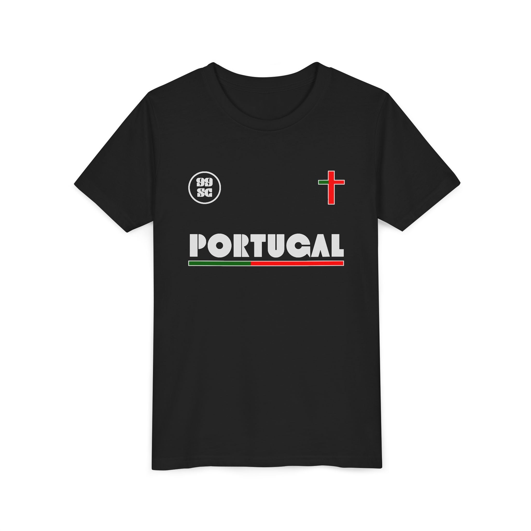 Our Lady of Fátima Catholic T-Shirt · Portugal Soccer Youth Tee · Unisex Marian Devotion Apparel · Made in USA · 100% Profits Donated · 2026