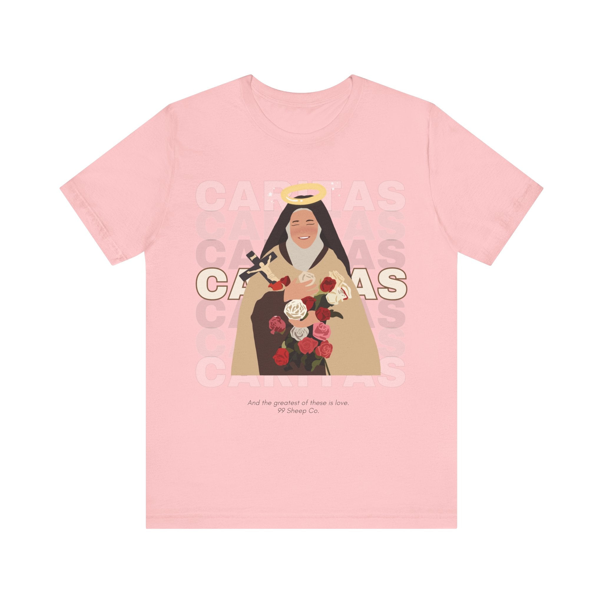 Caritas - St. Therese of Lisieux - 99 Sheep Signature Collection - Premium Unisex Adult Tee Shirt