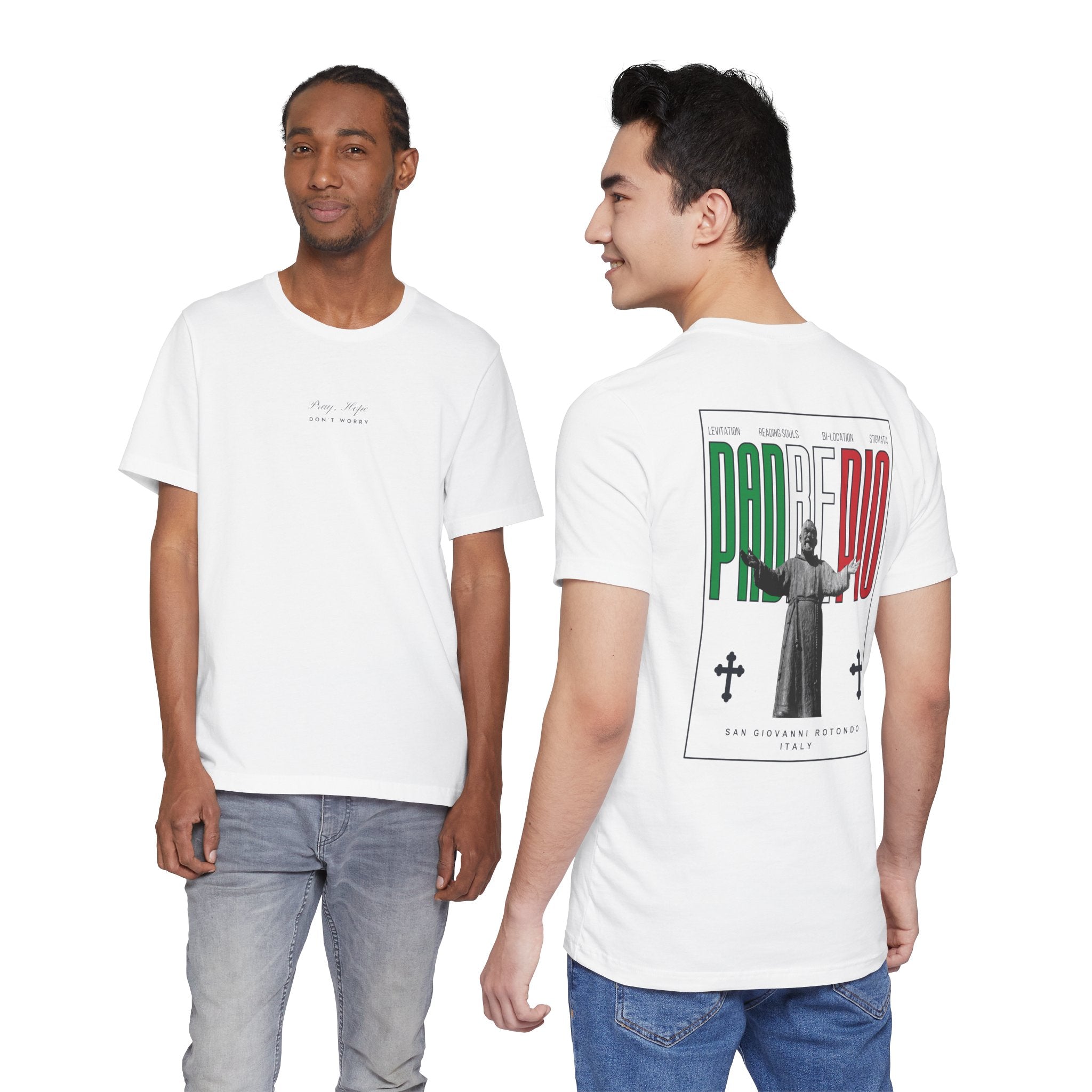 Padre Pio × Italy — "Pray, Hope, Don't Worry" Tee | Saints of the Pitch