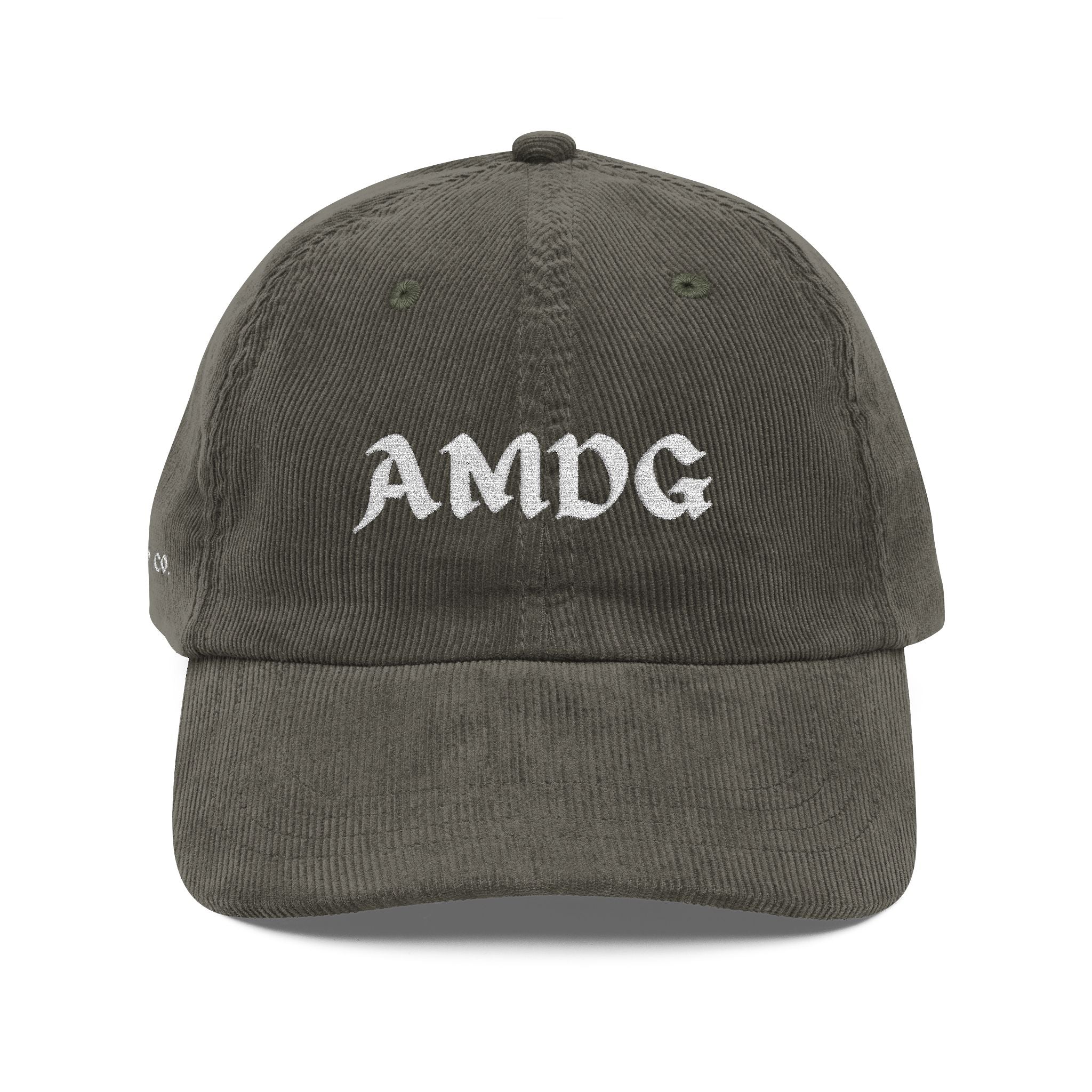AMDG Vintage Embroidery Corduroy Cap