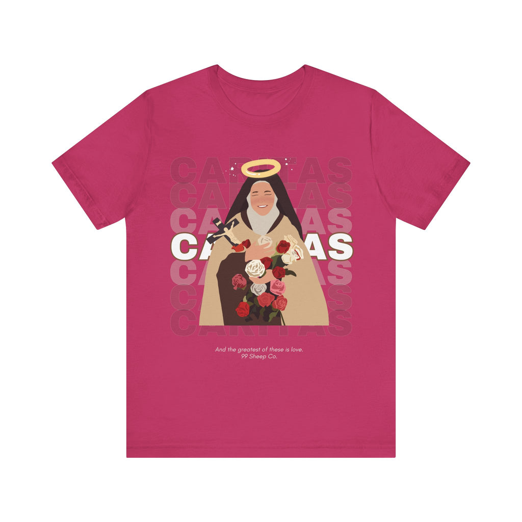 Caritas - St. Therese of Lisieux - 99 Sheep Signature Collection - Premium Unisex Adult Tee Shirt