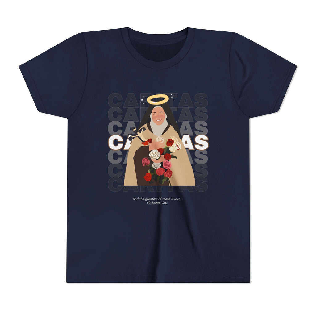 Caritas - St. Therese of Lisieux - 99 Sheep Signature Collection - Premium Unisex Youth Shirt