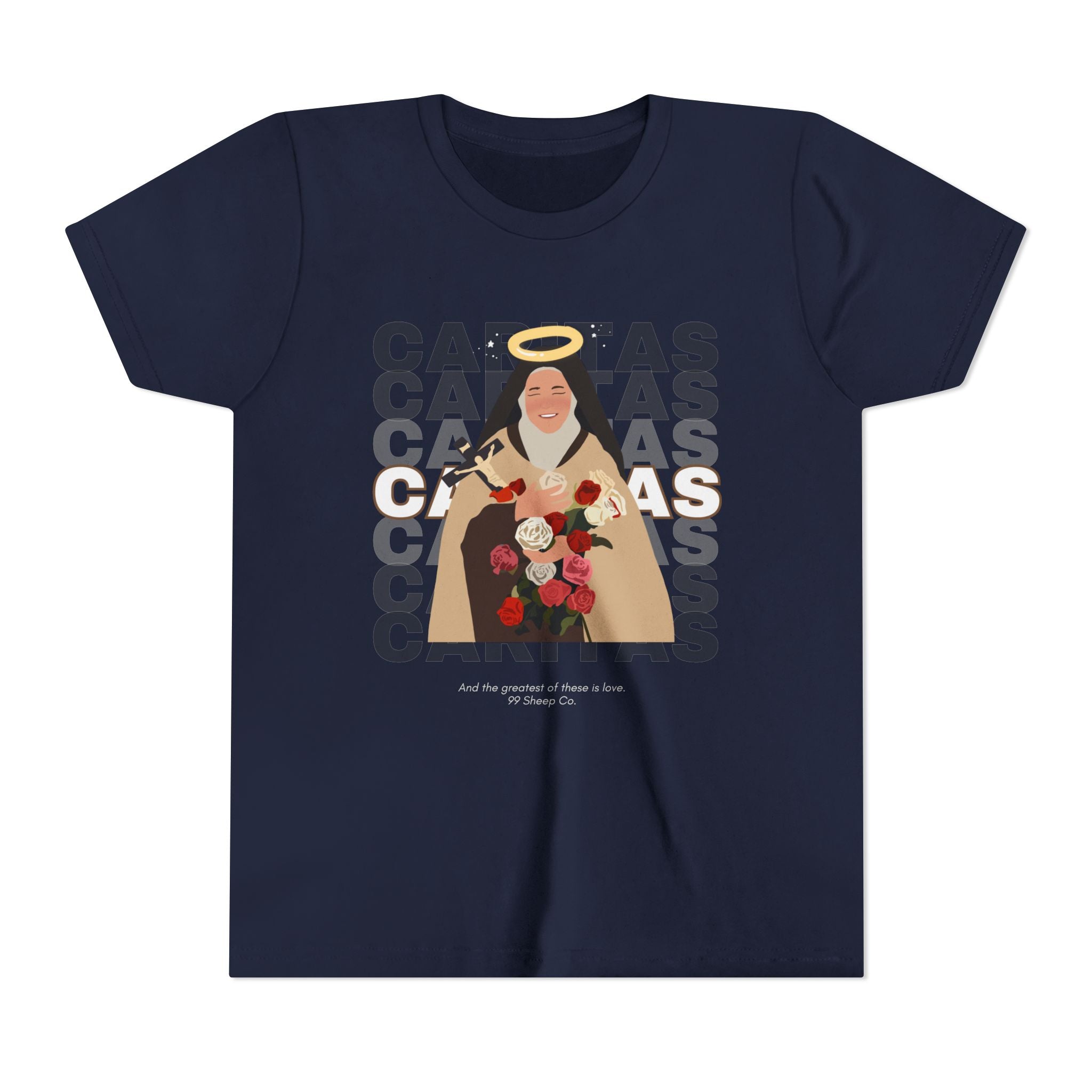 Caritas - St. Therese of Lisieux - 99 Sheep Signature Collection - Premium Unisex Youth Shirt