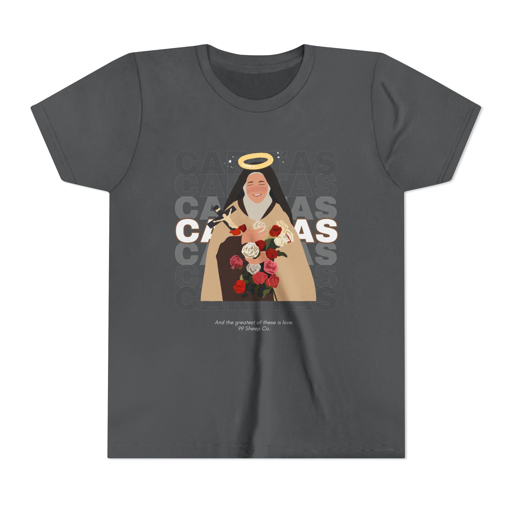 Caritas - St. Therese of Lisieux - 99 Sheep Signature Collection - Premium Unisex Youth Shirt