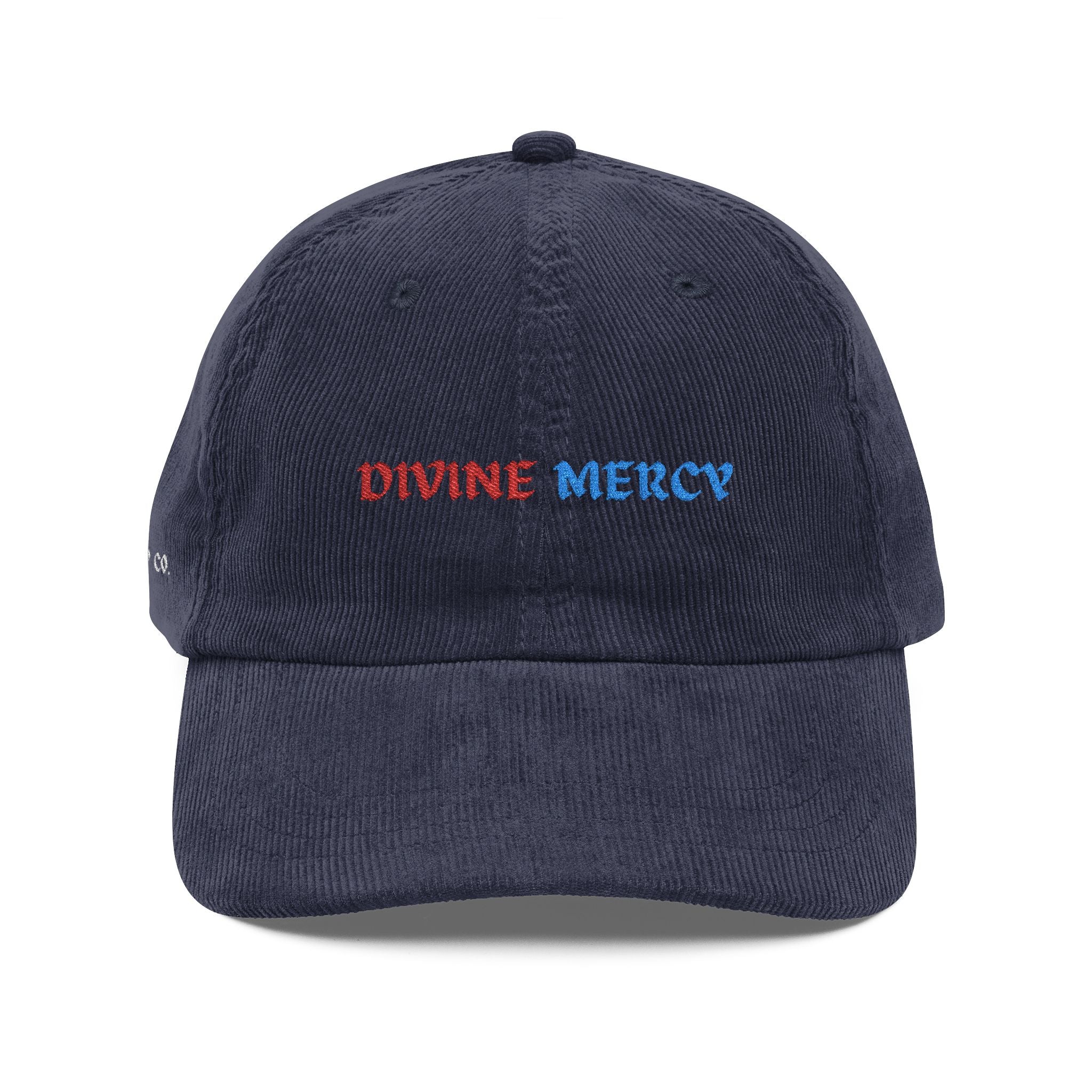 Divine Mercy Vintage Embroidery Corduroy Cap
