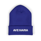 Ave Maria Embroidered Cuffed Beanie Unisex