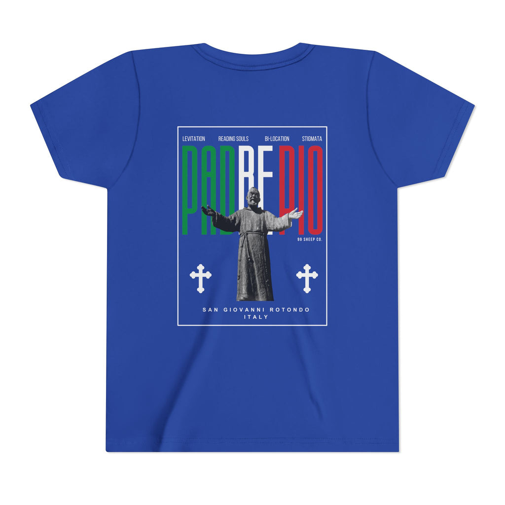 Padre Pio × Italy — "Pray, Hope, Don't Worry" Youth Tee | Saints of the Pitch