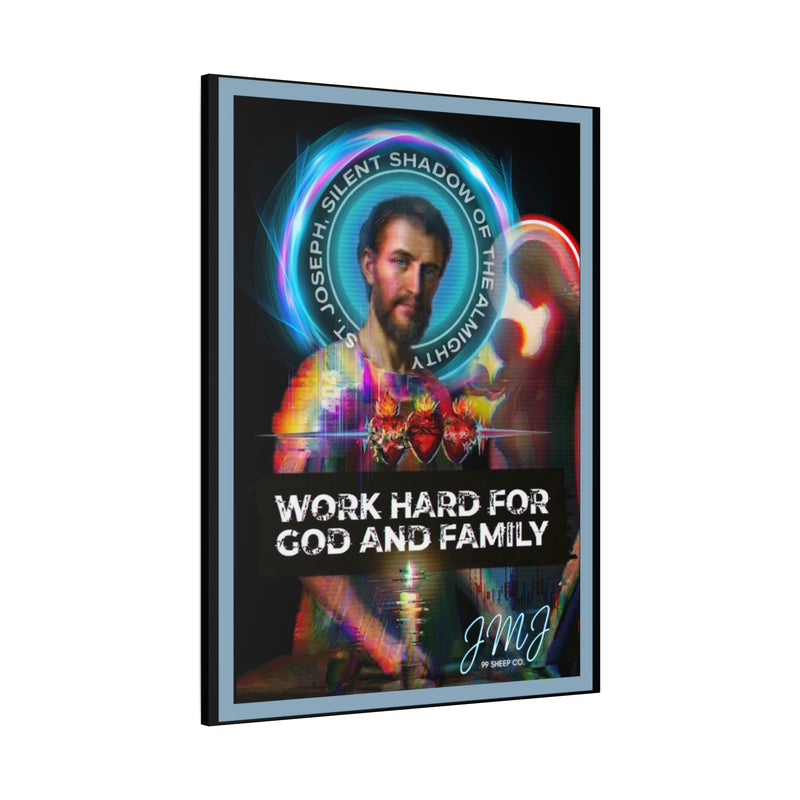 St. Joseph 'Virtuous Men' - Graphic Canvas — Stretched Matte Wall Art — worn