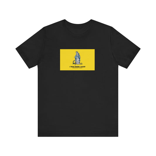 Mary - I tread where I please (@TheSimpleCatholic) - Premium Unisex Novelty Tee