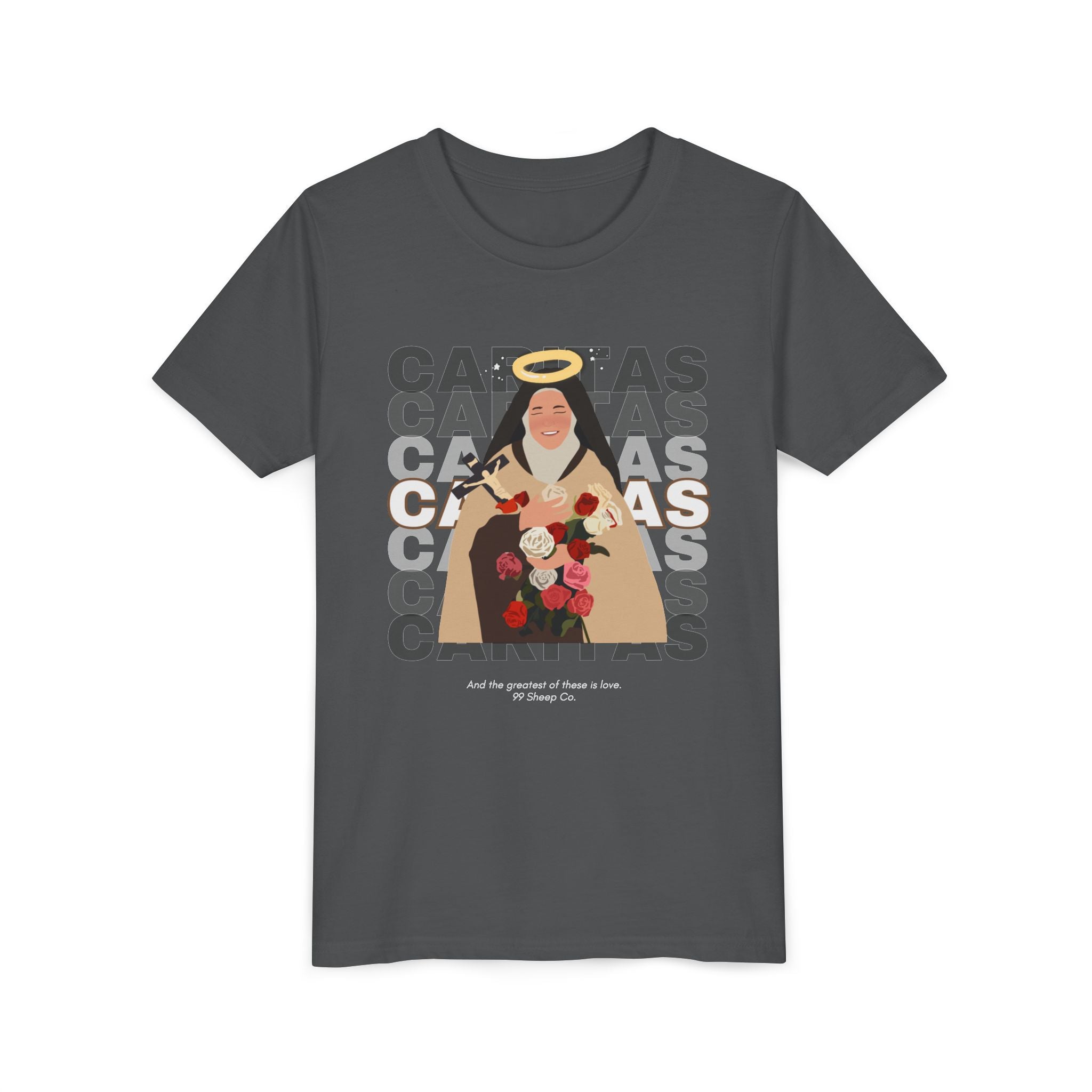 Caritas - St. Therese of Lisieux - 99 Sheep Signature Collection - Premium Unisex Youth Shirt