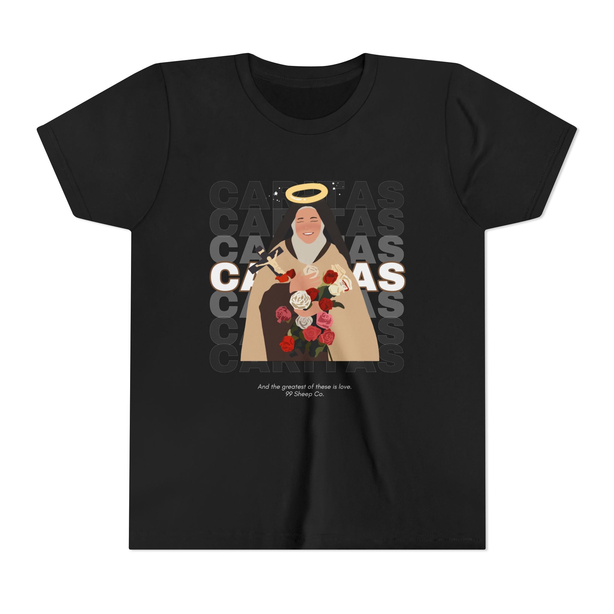 Caritas - St. Therese of Lisieux - 99 Sheep Signature Collection - Premium Unisex Youth Shirt