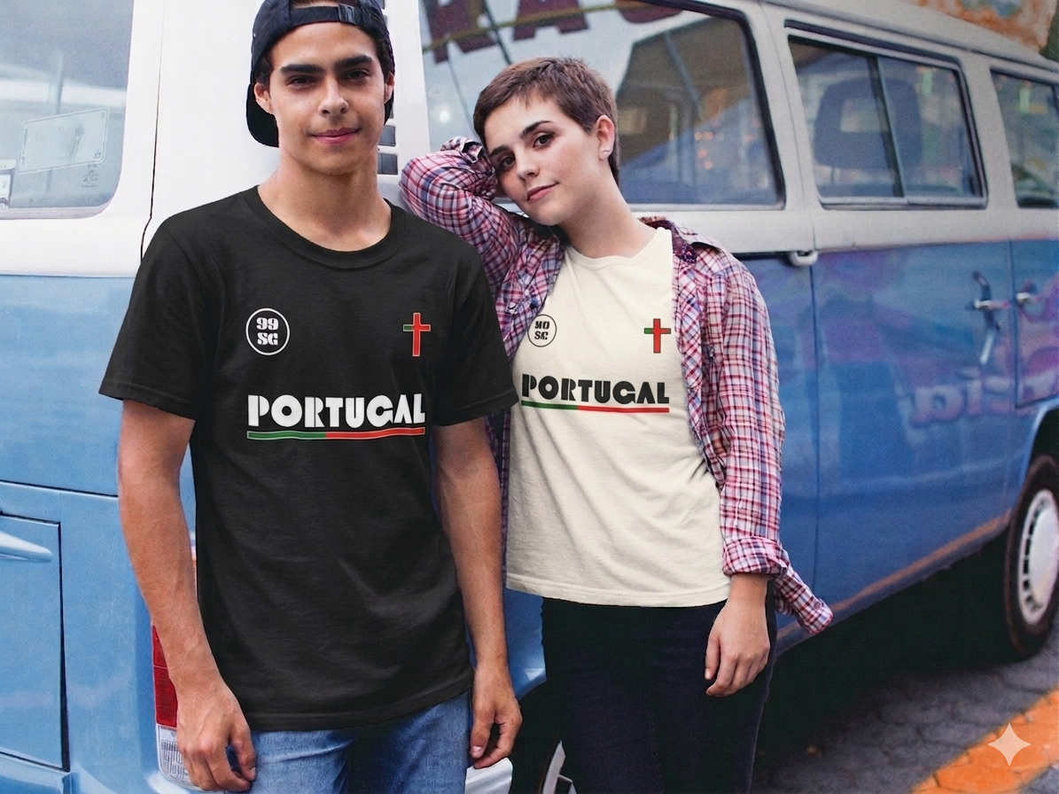 Our Lady of Fátima Catholic T-Shirt · Portugal Soccer Tee · Marian Devotion Apparel · Made in USA · 100% Profits Donated · 2026