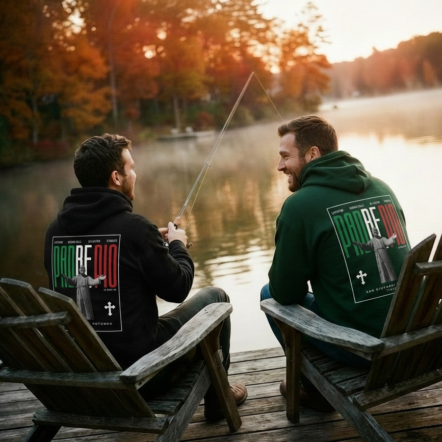 Padre Pio × Italy — "Pray, Hope, Don't Worry" Hoodie | Saints of the Pitch