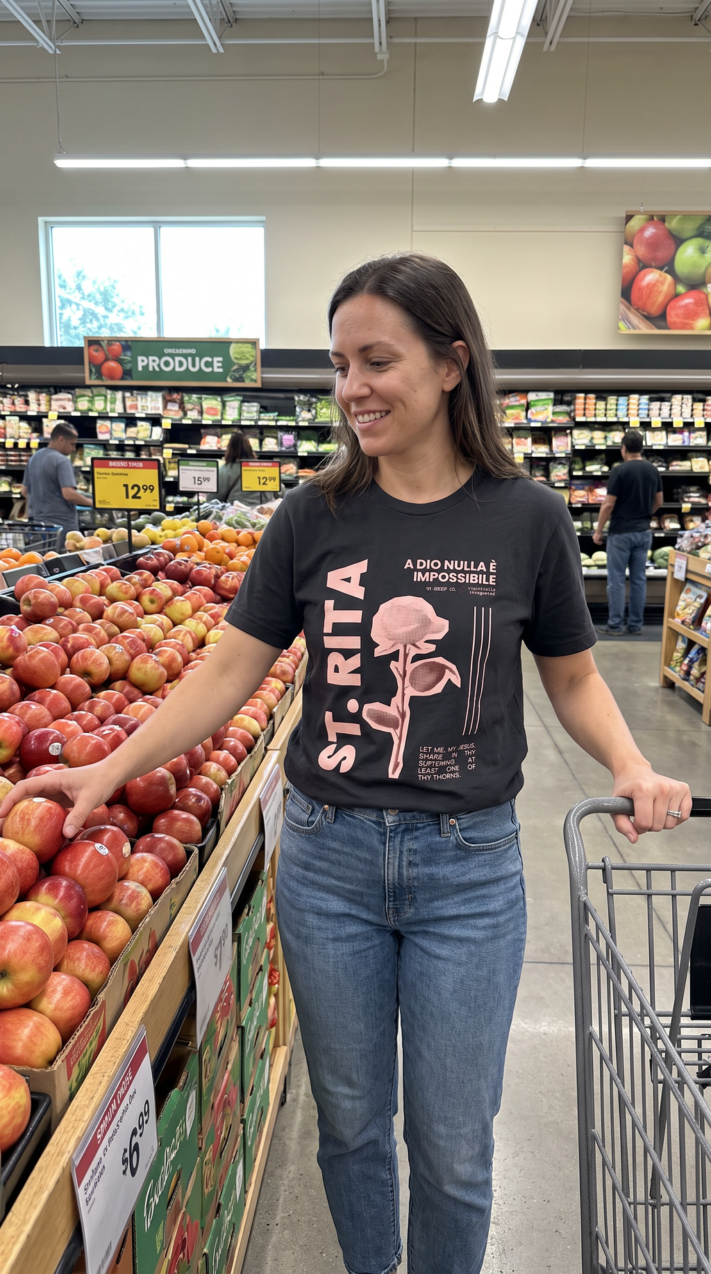 St. Rita of Cascia Women's Tee — "Nothing Is Impossible With God"