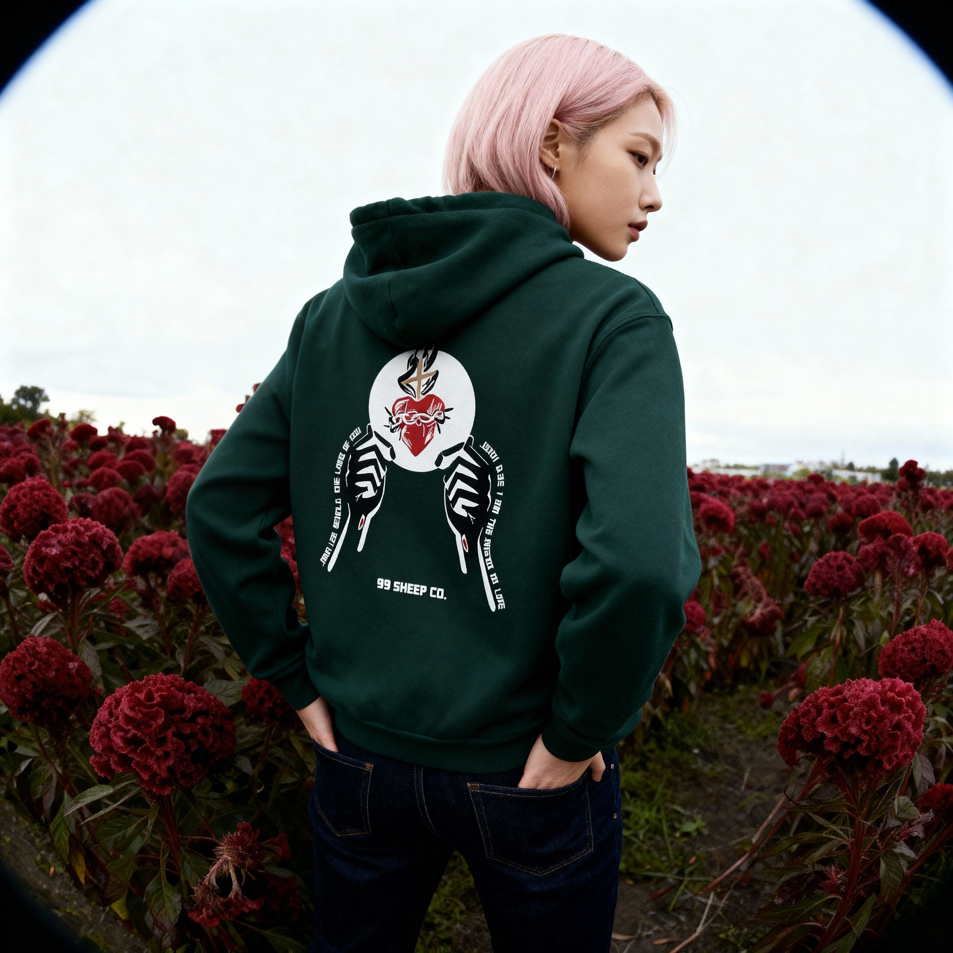 Behold the Handmaid of the Lord - Premium Women's Hoodie - 99 Sheep Signature Collection