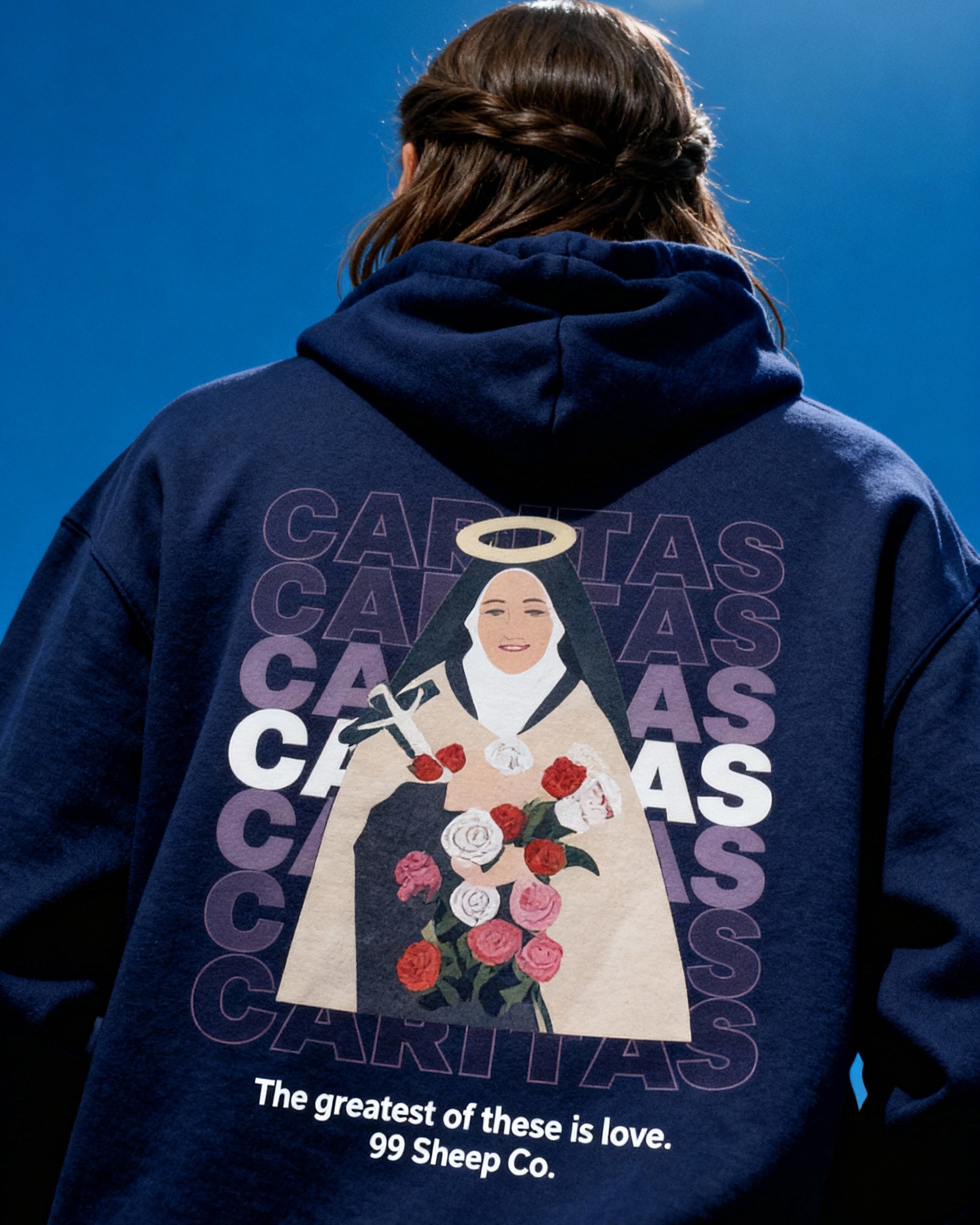 Caritas - St. Therese of Lisieux - Premium Unisex Hoodie - 99 Sheep Signature Collection