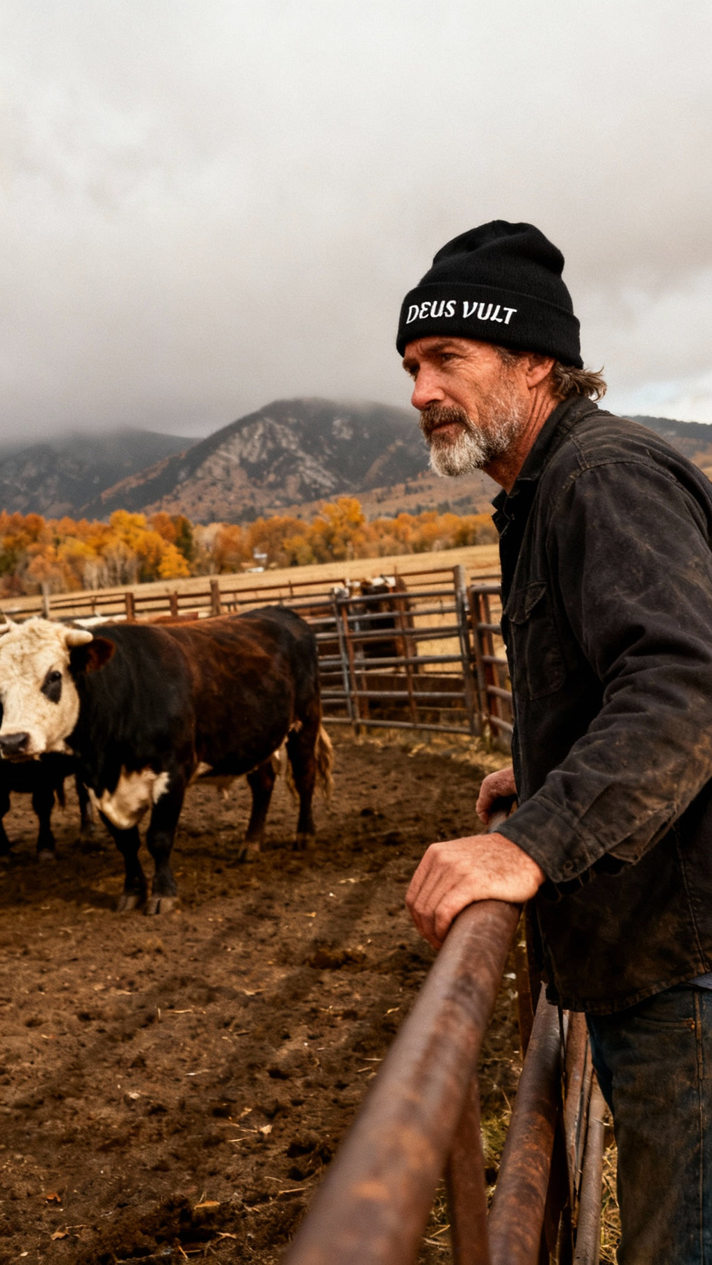 Deus Vult Embroidered Cuffed Beanie Unisex - Military Green