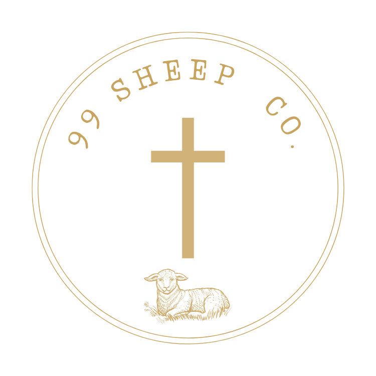 99 Sheep Co. seal, a cross above a resting lamb